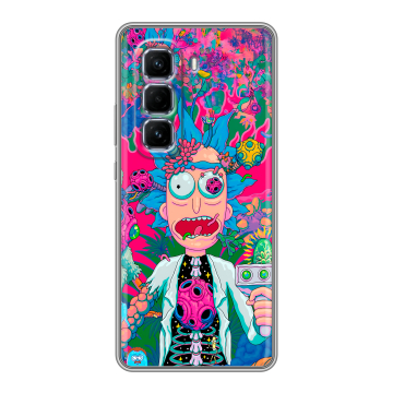 Силиконовый чехол на Infinix Hot 50 Pro Plus с принтом Рик и Морти Rick Morty