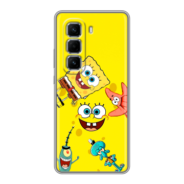 Силиконовый чехол на Infinix Hot 50 Pro Plus с принтом Спанч боб Спанчбоб