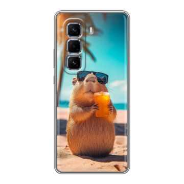 Силиконовый чехол на Infinix Hot 50 Pro Plus с принтом Капибара