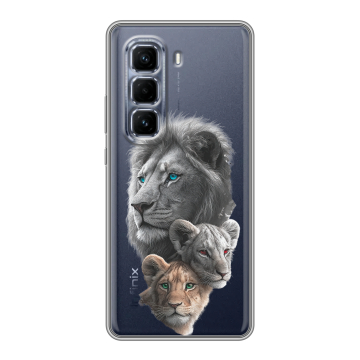 Силиконовый чехол на Infinix Hot 50 Pro Plus с принтом Львы
