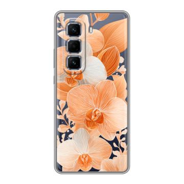 Силиконовый чехол на Infinix Hot 50 Pro Plus с принтом Бежевые цветы
