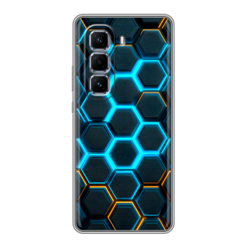 Силиконовый чехол на Infinix Hot 50 Pro Plus с принтом Неоновые соты
