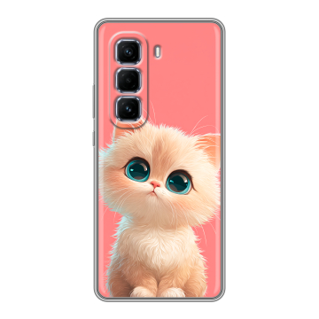Силиконовый чехол на Infinix Hot 50 Pro Plus с принтом Розовый котенок