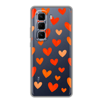 Силиконовый чехол на Infinix Hot 50 Pro Plus с принтом Сердечки