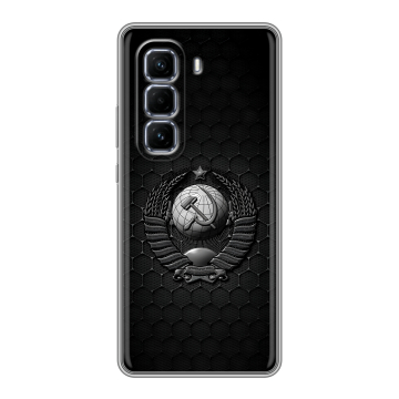 Силиконовый чехол на Infinix Hot 50 Pro Plus с принтом Герб Флаг СССР