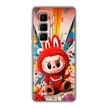 Силиконовый чехол на Infinix Hot 50 Pro Plus с принтом Labubu Лабубу