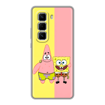 Силиконовый чехол на Infinix Hot 50 Pro Plus с принтом Спанч боб Спанчбоб