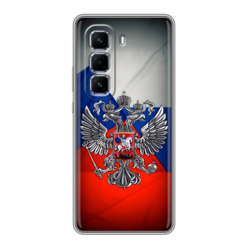 Силиконовый чехол на Infinix Hot 50 Pro Plus с принтом Флаг России