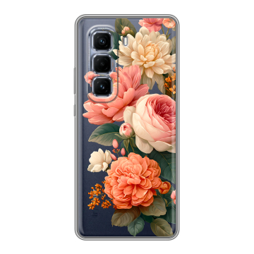 Силиконовый чехол на Infinix Hot 50 Pro Plus с принтом цветы