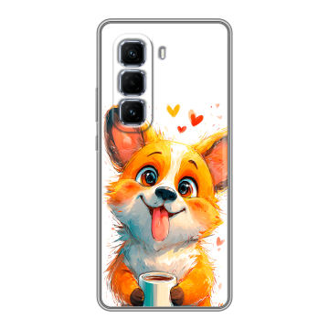 Силиконовый чехол на Infinix Hot 50 Pro Plus с принтом корги