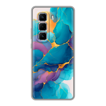 Силиконовый чехол на Infinix Hot 50 Pro Plus с принтом Мрамор блестки