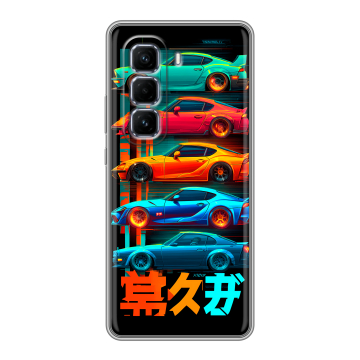 Силиконовый чехол на Infinix Hot 50 Pro Plus с принтом машины тачки