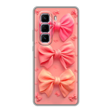 Силиконовый чехол на Infinix Hot 50 Pro Plus с принтом Розовые бантики