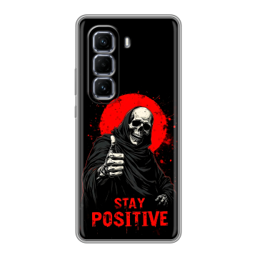 Силиконовый чехол на Infinix Hot 50 Pro Plus с принтом смешной скелет