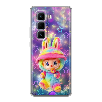 Силиконовый чехол на Infinix Hot 50 Pro Plus с принтом Labubu Лабубу