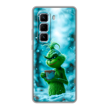 Силиконовый чехол на Infinix Hot 50 Pro Plus с принтом Новый год гринч