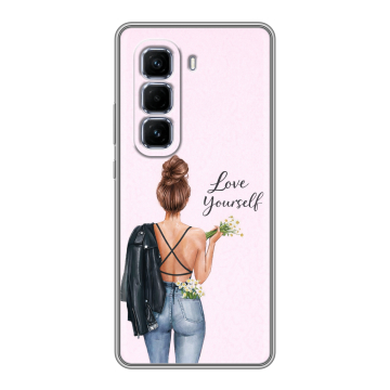 Силиконовый чехол на Infinix Hot 50 Pro Plus с принтом женский