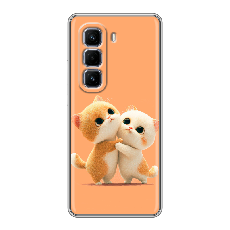 Силиконовый чехол на Infinix Hot 50 Pro Plus с принтом Милые котики Силиконовый чехол на Infinix Hot 50 Pro Plus с принтом Милые котики