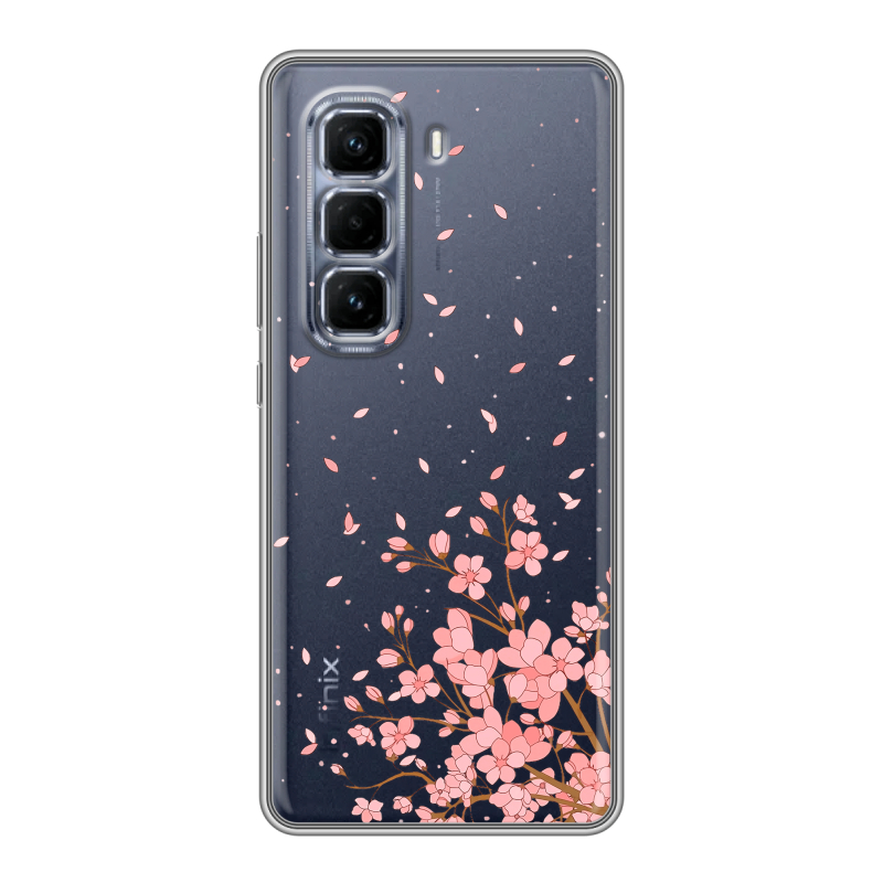Силиконовый чехол на Infinix Hot 50 Pro Plus с принтом Ветка сакуры Силиконовый чехол на Infinix Hot 50 Pro Plus с принтом Ветка сакуры