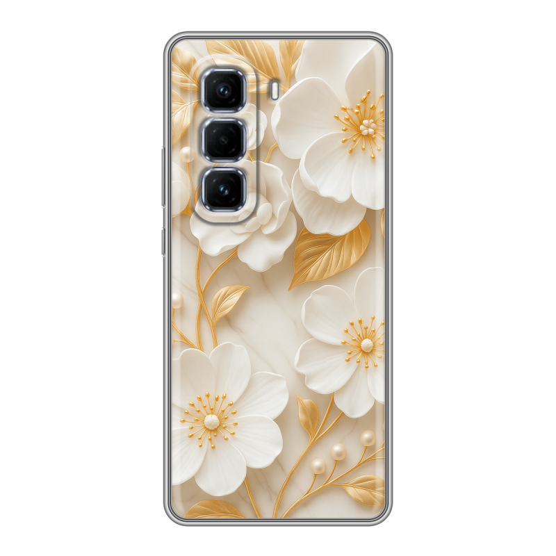 Силиконовый чехол на Infinix Hot 50 Pro Plus с принтом Цветы Силиконовый чехол на Infinix Hot 50 Pro Plus с принтом Цветы