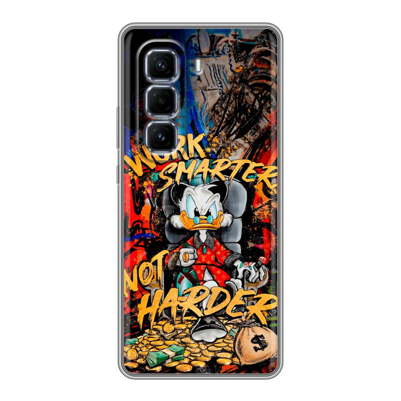 Силиконовый чехол на Infinix Hot 50 Pro Plus с принтом Дональд Дак Деньги Силиконовый чехол на Infinix Hot 50 Pro Plus с принтом Дональд Дак Деньги