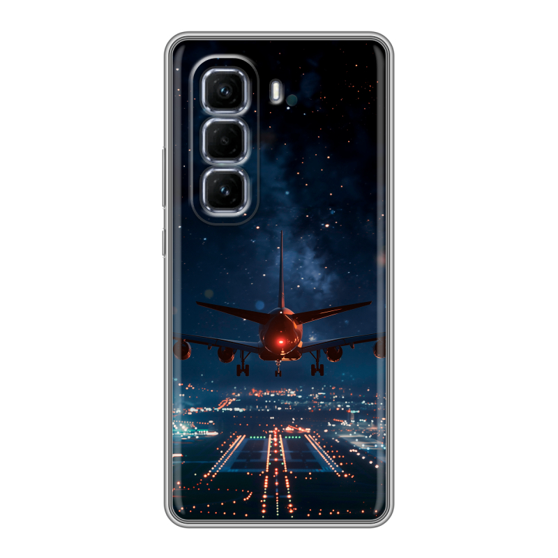 Силиконовый чехол на Infinix Hot 50 Pro Plus с принтом самолет Силиконовый чехол на Infinix Hot 50 Pro Plus с принтом самолет