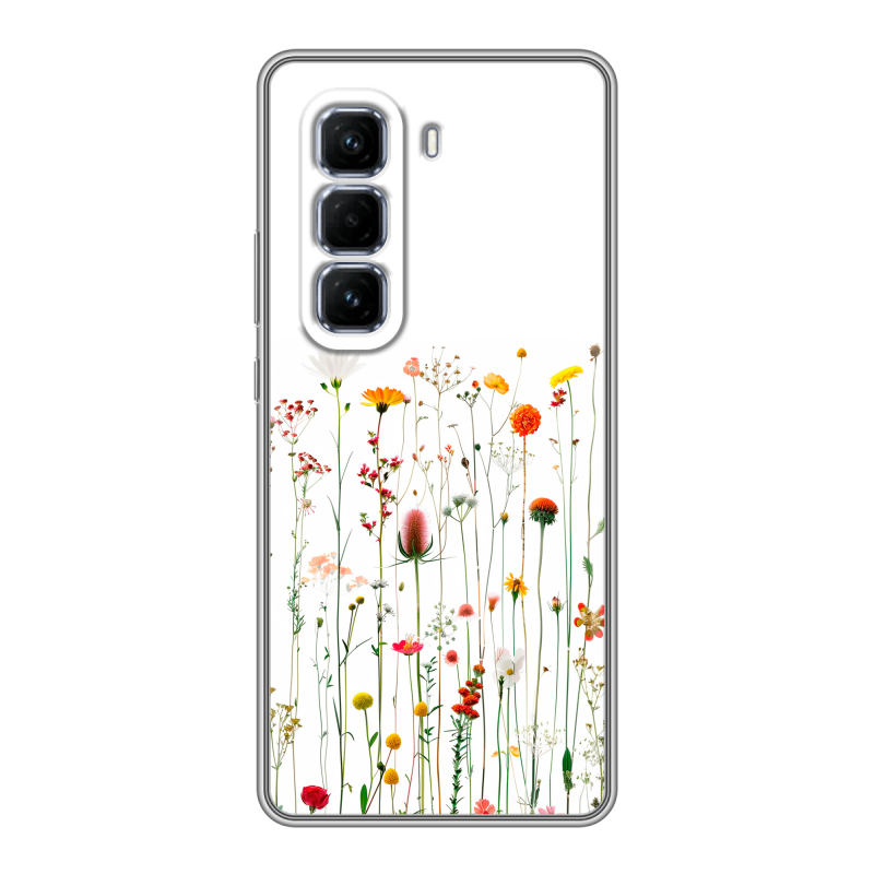 Силиконовый чехол на Infinix Hot 50 Pro Plus с принтом цветы Силиконовый чехол на Infinix Hot 50 Pro Plus с принтом цветы