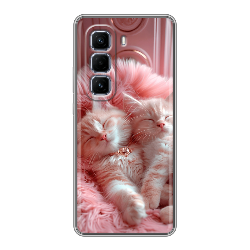 Силиконовый чехол на Infinix Hot 50 Pro Plus с принтом котята котики Силиконовый чехол на Infinix Hot 50 Pro Plus с принтом котята котики