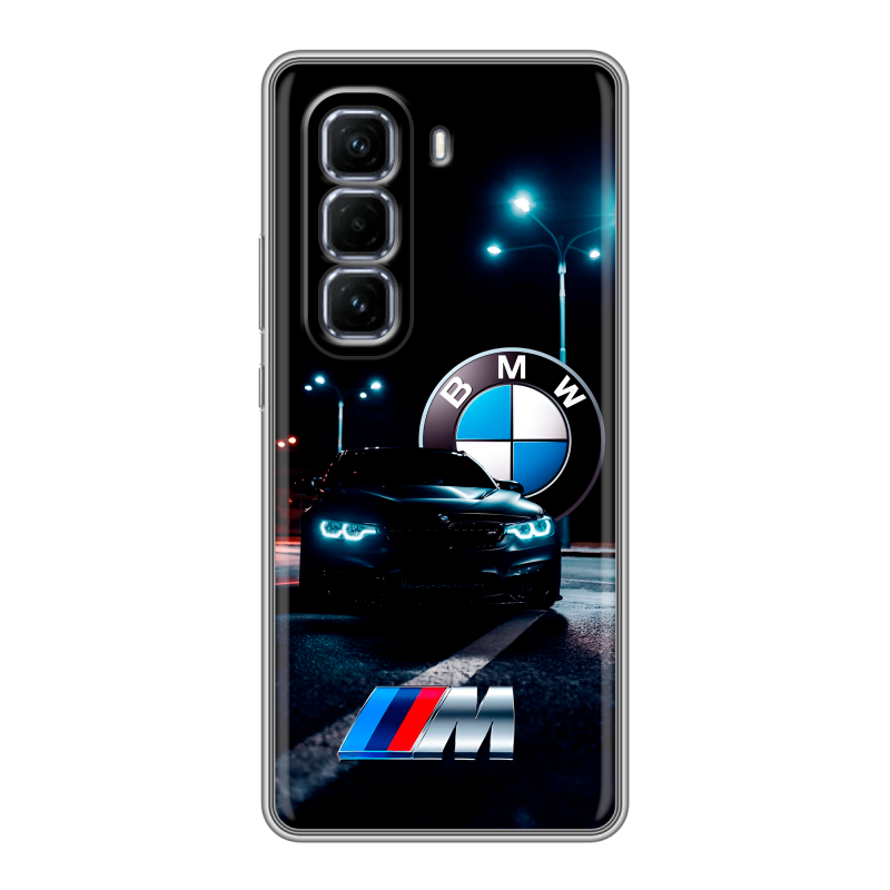 Силиконовый чехол на Infinix Hot 50 Pro Plus с принтом БМВ BMW Силиконовый чехол на Infinix Hot 50 Pro Plus с принтом БМВ BMW