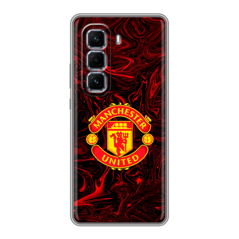 Силиконовый чехол на Infinix Hot 50 Pro Plus с принтом Manchester United Силиконовый чехол на Infinix Hot 50 Pro Plus с принтом Manchester United