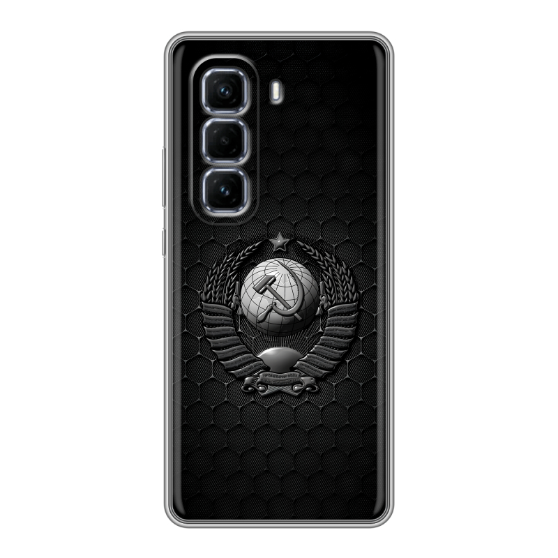 Силиконовый чехол на Infinix Hot 50 Pro Plus с принтом Герб Флаг СССР Силиконовый чехол на Infinix Hot 50 Pro Plus с принтом Герб Флаг СССР