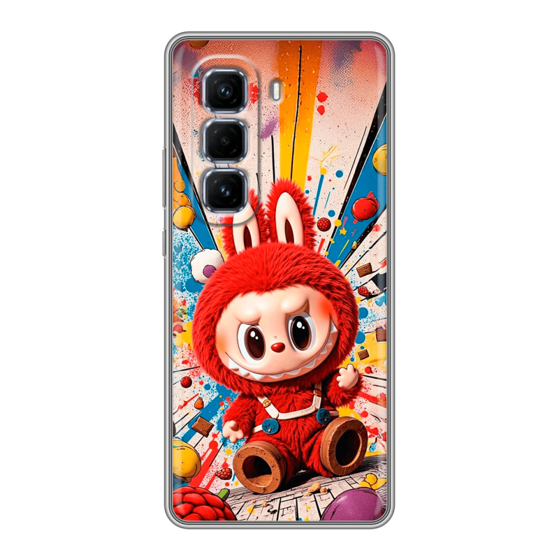 Силиконовый чехол на Infinix Hot 50 Pro Plus с принтом Labubu Лабубу Силиконовый чехол на Infinix Hot 50 Pro Plus с принтом Labubu Лабубу