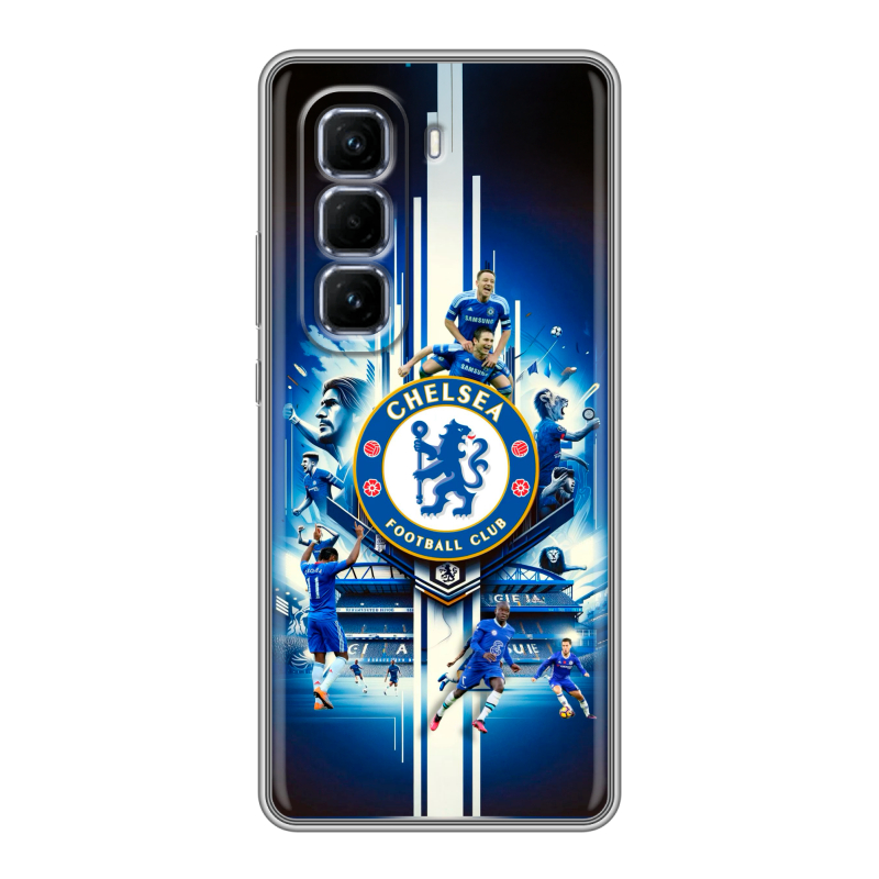 Силиконовый чехол на Infinix Hot 50 Pro Plus с принтом Chelsea Челси Силиконовый чехол на Infinix Hot 50 Pro Plus с принтом Chelsea Челси