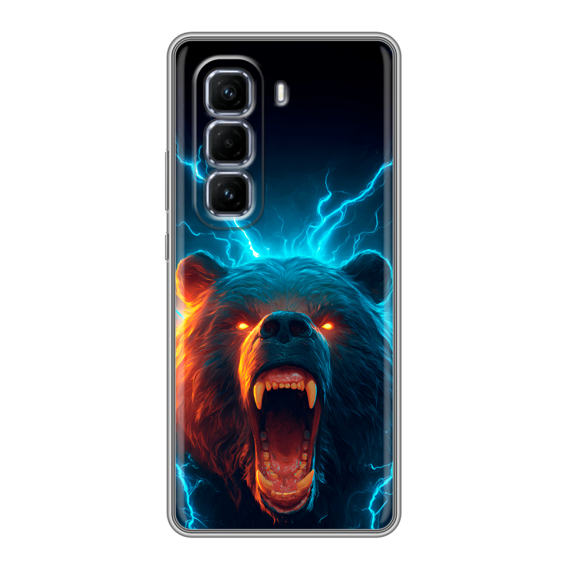 Силиконовый чехол на Infinix Hot 50 Pro Plus с принтом Медведь Силиконовый чехол на Infinix Hot 50 Pro Plus с принтом Медведь