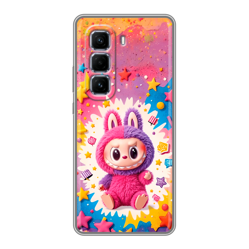 Силиконовый чехол на Infinix Hot 50 Pro Plus с принтом Labubu Лабубу Силиконовый чехол на Infinix Hot 50 Pro Plus с принтом Labubu Лабубу