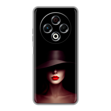 Силиконовый чехол на Tecno Spark 30 4G с принтом Девушка в шляпе Силиконовый чехол на Tecno Spark 30 4G с принтом Девушка в шляпе