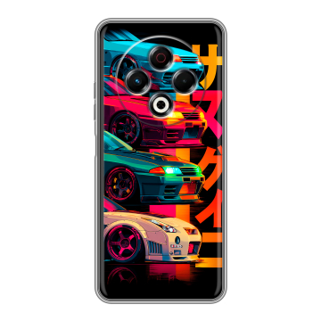 Силиконовый чехол на Tecno Spark 30 4G с принтом Гоночные машины