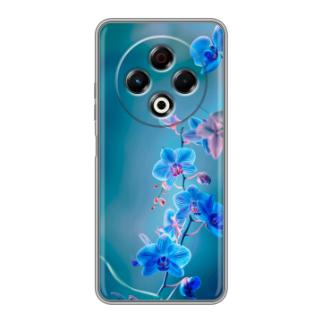 Силиконовый чехол на Tecno Spark 30 4G с принтом Голубые цветы