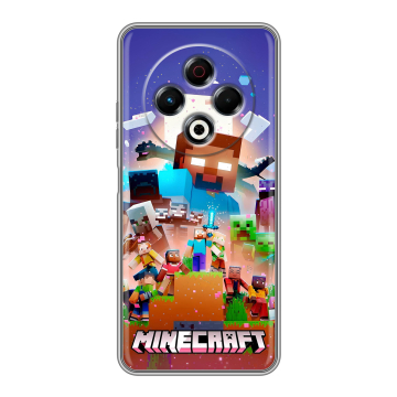 Силиконовый чехол на Tecno Spark 30 4G с принтом Майнкрафт Minecraft