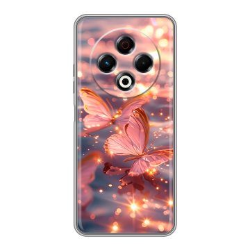 Силиконовый чехол на Tecno Spark 30 4G с принтом бабочки розовые