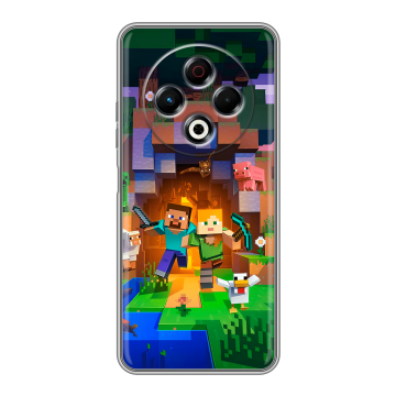 Силиконовый чехол на Tecno Spark 30 4G с принтом Майнкрафт Minecraft