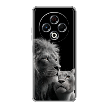 Силиконовый чехол на Tecno Spark 30 4G с принтом Лев кошки