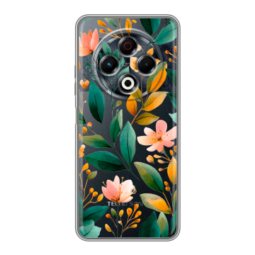 Силиконовый чехол на Tecno Spark 30 4G с принтом Цветы паттерн