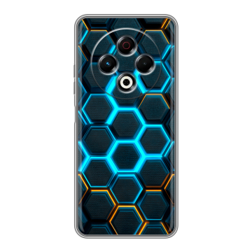 Силиконовый чехол на Tecno Spark 30 4G с принтом Неоновые соты