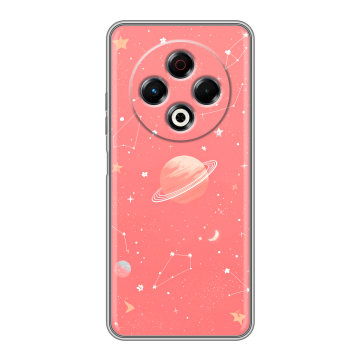 Силиконовый чехол на Tecno Spark 30 4G с принтом Розовый космос