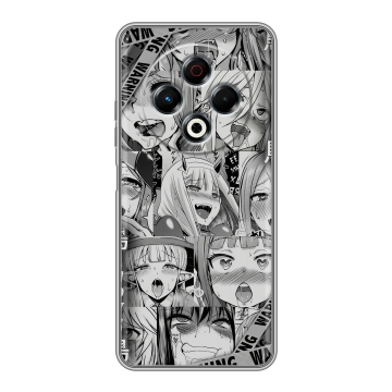 Силиконовый чехол на Tecno Spark 30 4G с принтом Ahegao Ахегао Аниме
