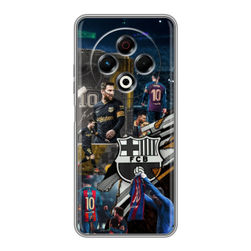 Силиконовый чехол на Tecno Spark 30 4G с принтом Messi Barcelona