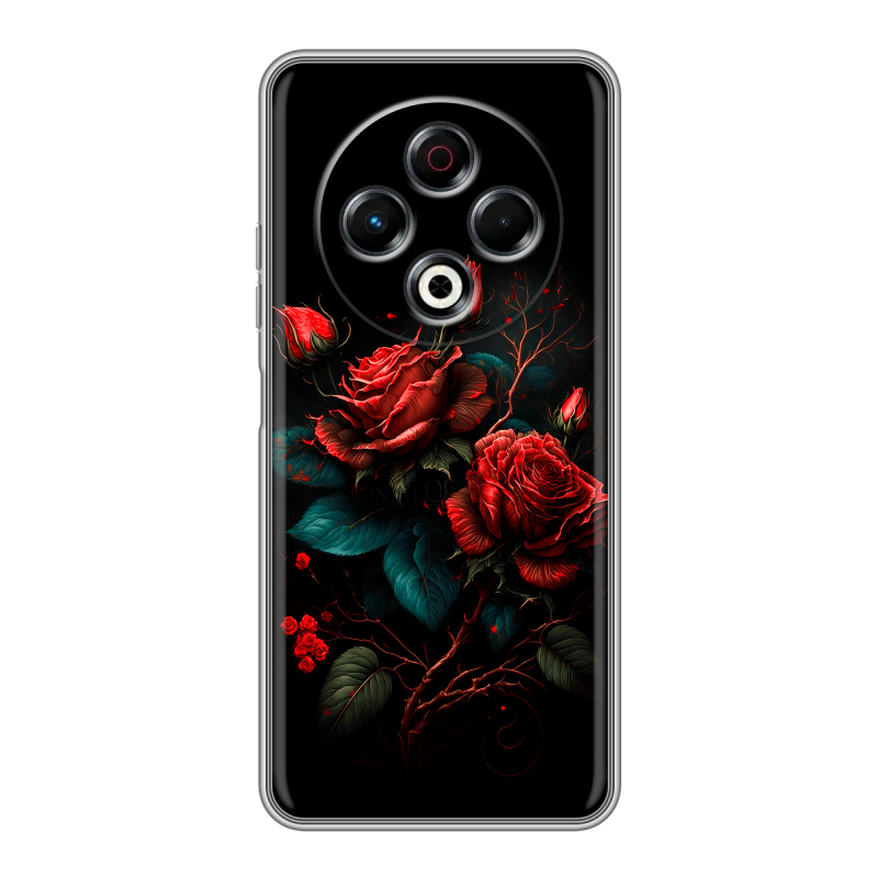 Силиконовый чехол на Tecno Spark 30 4G с принтом Розы красные Силиконовый чехол на Tecno Spark 30 4G с принтом Розы красные