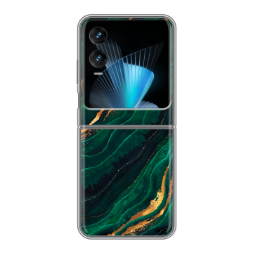 Пластиковый чехол на Infinix Zero Flip с принтом Мрамор зеленое золото Пластиковый чехол на Infinix Zero Flip с принтом Мрамор зеленое золото