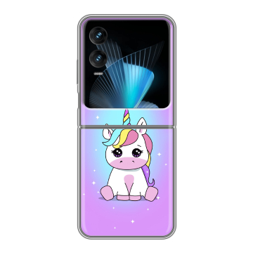 Пластиковый чехол на Infinix Zero Flip с принтом Единорог Пластиковый чехол на Infinix Zero Flip с принтом Единорог
